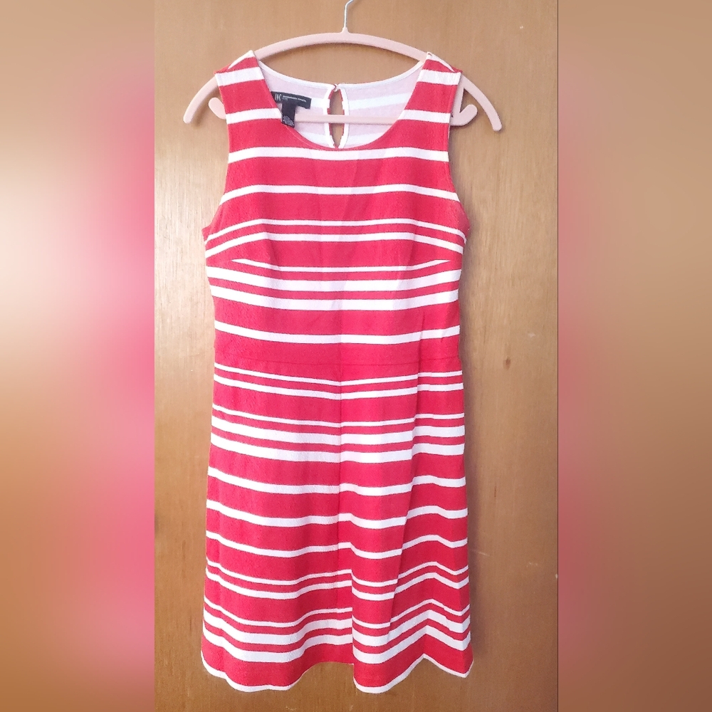 TWO FOR $15 Beautiful Inc Red & White dress. Size PL, 36 inch long, super Cute.